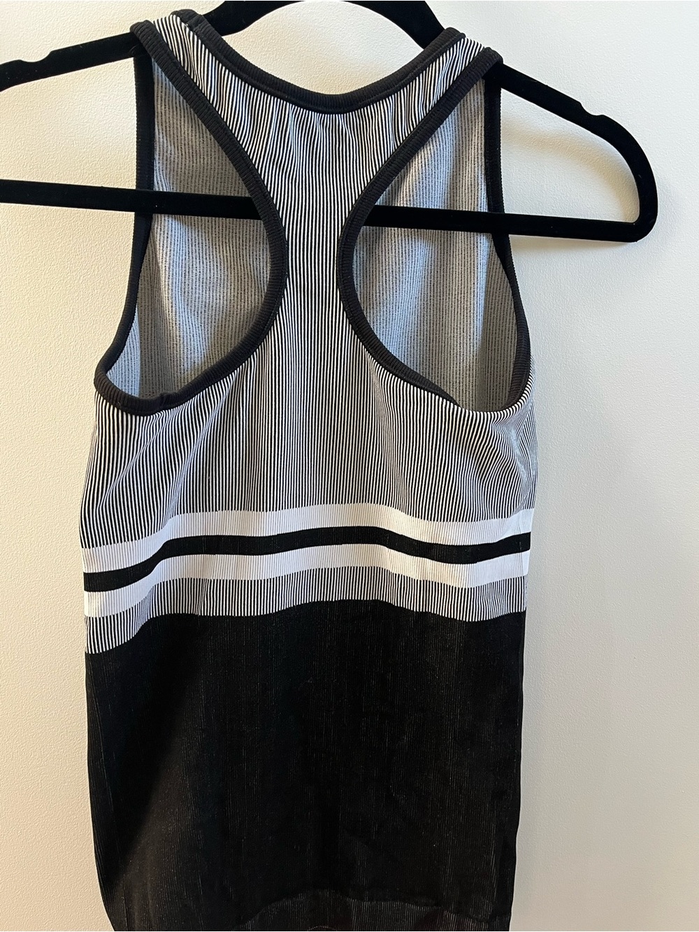 Athleta Black and White Striped Racerback Tank - Picture 2 of 3
